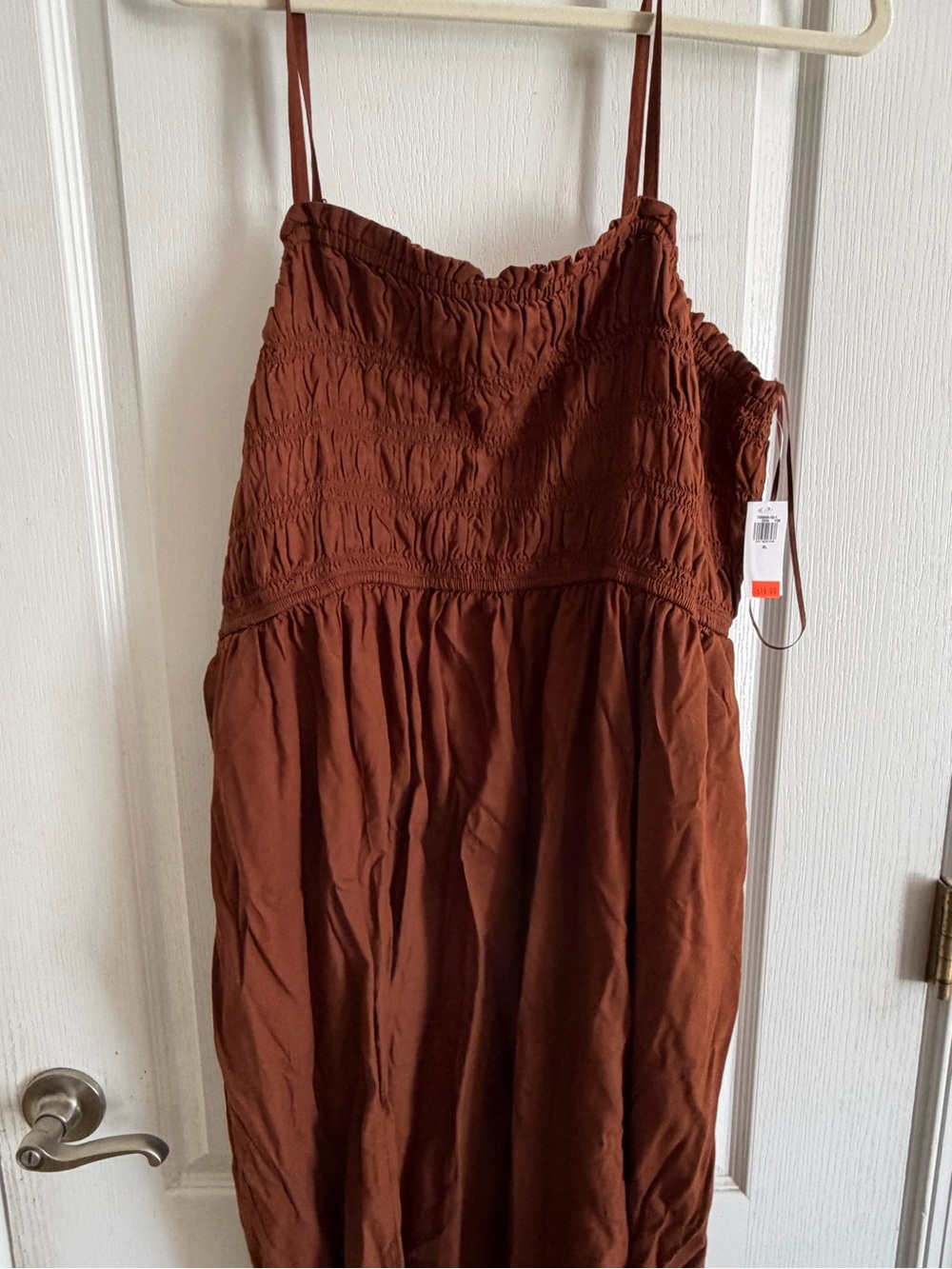 Old Navy Women's Rust Brown Smocked Strap Dress